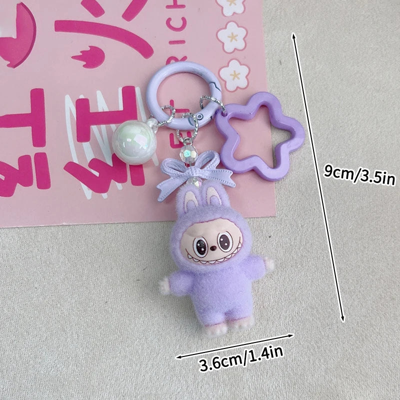 Plush Baby Keychain Bowknot Bag Pendant Hanging Charm for Phone Car Backpack Labobu Gift