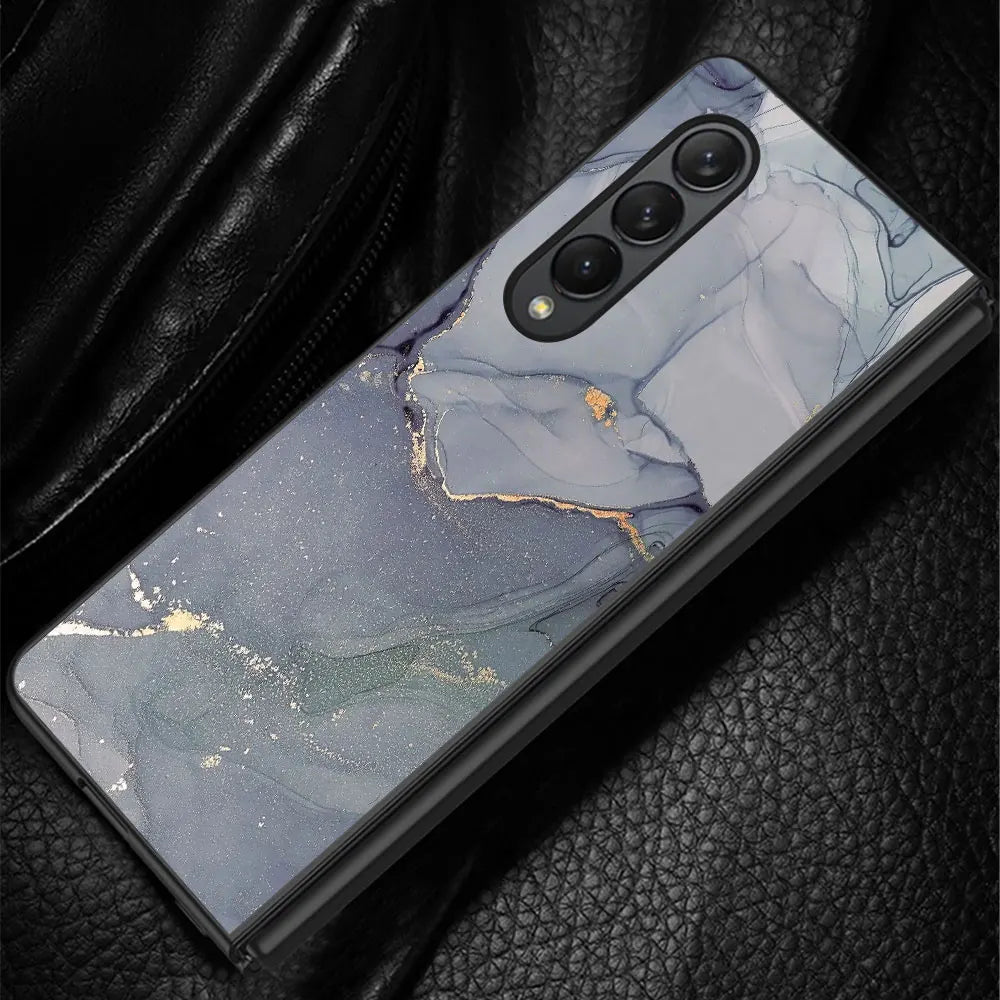 Granite Marble Shockproof Case for Samsung Galaxy Z Fold 3/4/5/6 5G – Protective Cover Funda