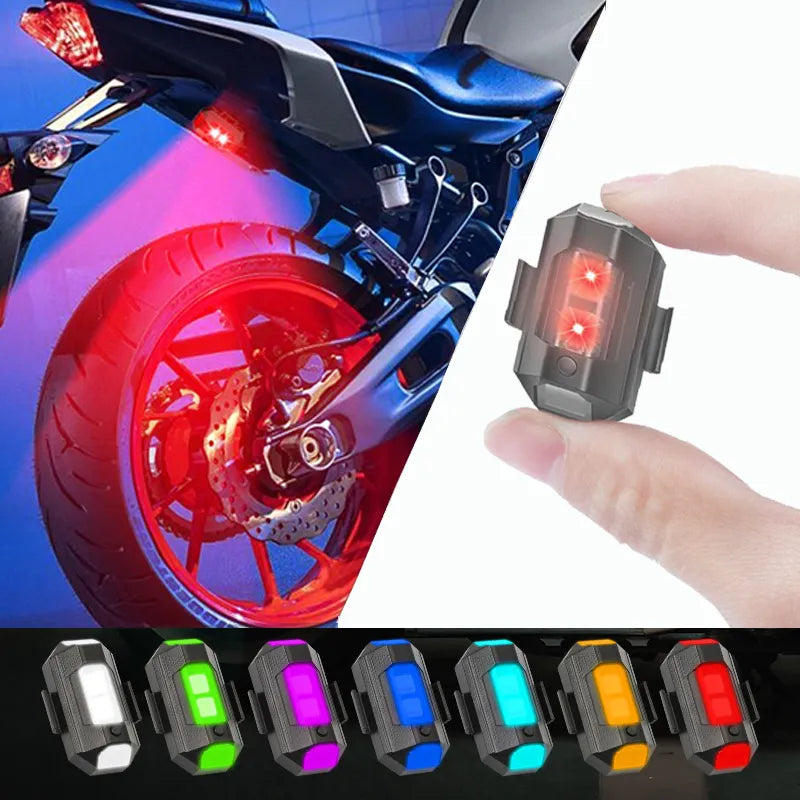 USB LED Motorcycle & Drone Strobe Light | Anti-Collision Mini Flashing Warning Signal | Night Flying Bike & Aircraft Light