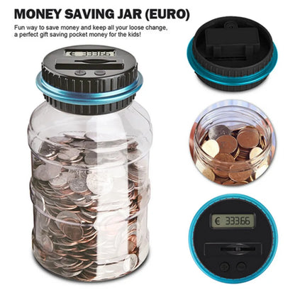 Electronic Piggy Bank with LCD Display - Digital Counting Coin Bank, Money Saving Jar with Coin Counter, Ideal Gift for Saving Money