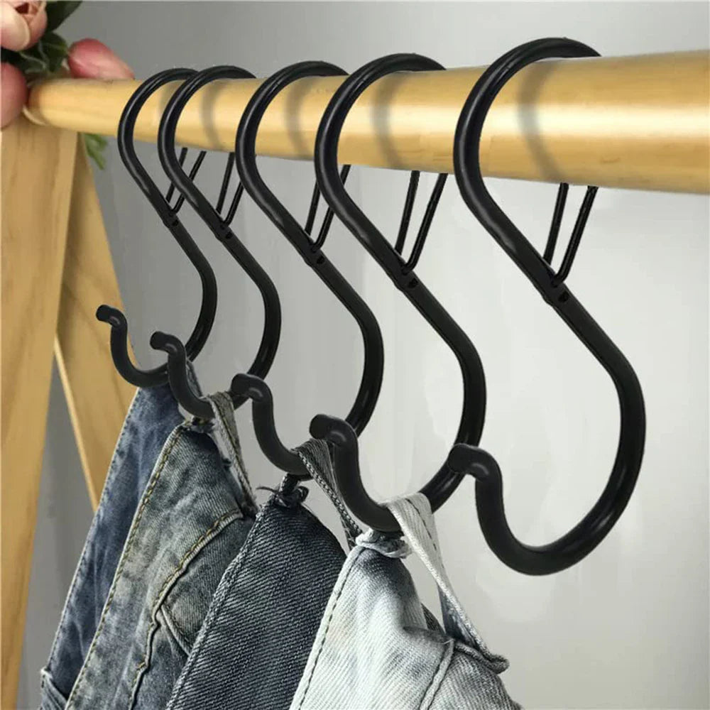 2/10pcs Metal S-Shape Hooks with Buckle - Multipurpose Hanging Clasps for Garden, Kitchen, Closet - Ideal for Pots, Bags, Clothes, Towels