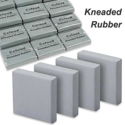 Grey Plastic Kneaded Eraser Set (3/6/10/20/36pcs) – Soft Rubber Art Erasers for Sketching, Drawing, Blending, Shading & Highlighting for Artists and Adults