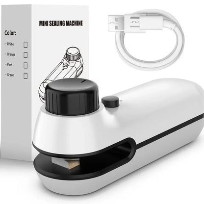 2-in-1 Mini Heat Sealer: Rechargeable Bag and Snack Sealer Clip - Handheld USB Plastic Package Sealer