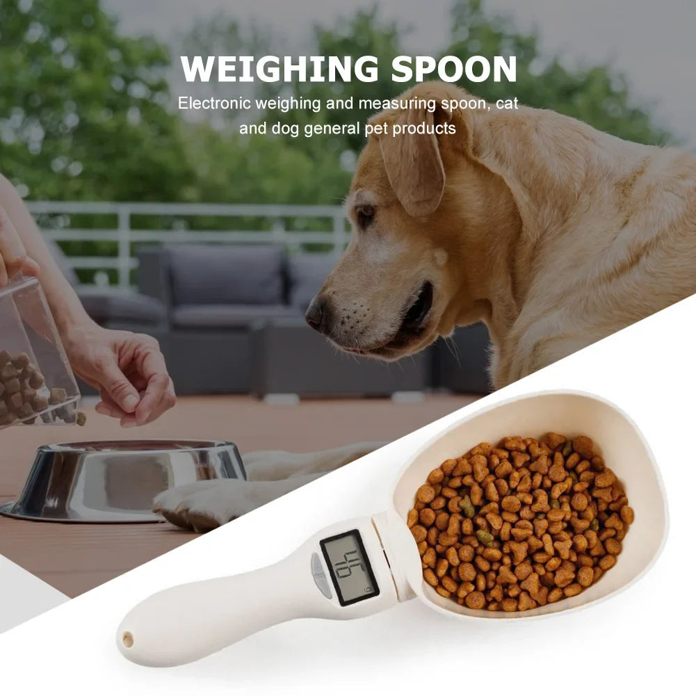 Digital Pet Food Measuring Spoon: Electronic Scale for Dog and Cat Feeding Bowls with Weight and Volume Display