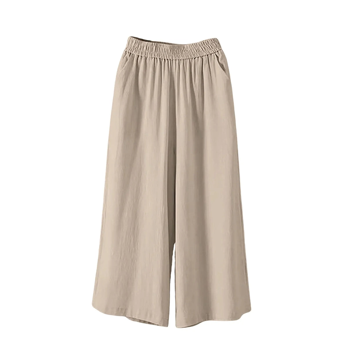 Women’s Casual Wide Leg Pants – High Waisted Loose Fit Cropped Capris with Pockets, Lightweight Lazy Style Versatile Trousers