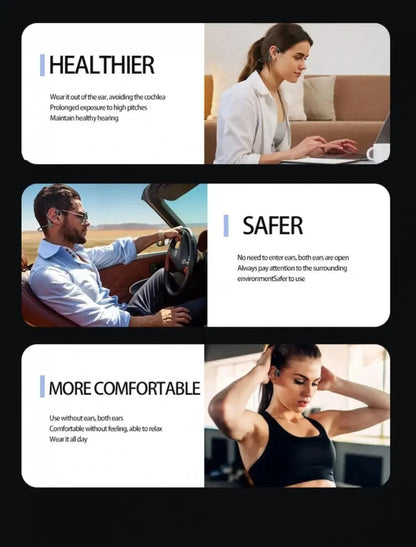 K69 Bone Conduction Earphones – Bluetooth HiFi Wireless Sport Ear-Hook Headset with Mic, Waterproof Earbuds