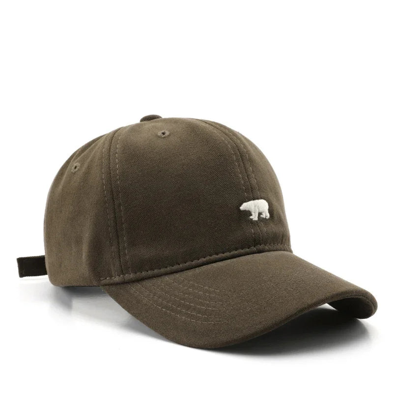 Spring Summer Polar Bear Embroidery Baseball Cap – Unisex Cotton Snapback Sun Hat
