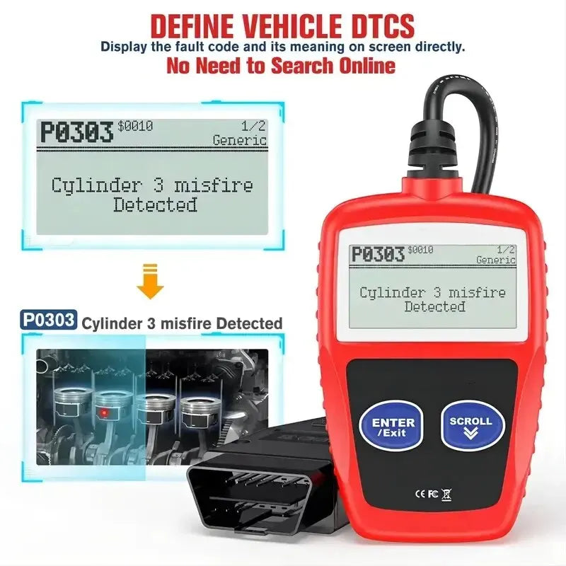 Car Fault Diagnosis Instrument OBD2 - Clear Fault Codes Diagnostic Scanning Tool (Universal Version)
