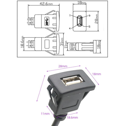 Dual USB Dashboard Mount Panel Extension Cable – 4/6 Pin Shielded Adapter for Car, Truck, Boat, Motorcycle, Android Head Unit