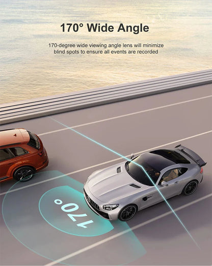 1080P WiFi Dual Camera Dash Cam — Front & Inside Car DVR with IR Night Vision, Loop Recording & Wide-Angle Lens
