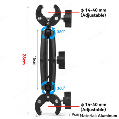 Selfie Stick Monopod Handlebar Mount – Compatible with Insta360 X4/X3/X2, GoPro 8-13 & DJI for Bicycle & Motorcycle