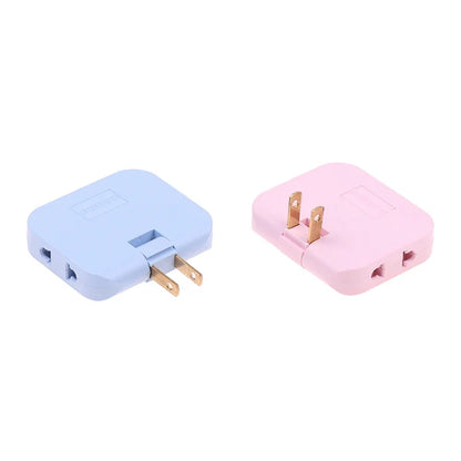 EU Plug Socket Converter - 180° Rotatable 3-in-1 US Extension Plug Multi-Plug Mini Slim Outlet Adapter