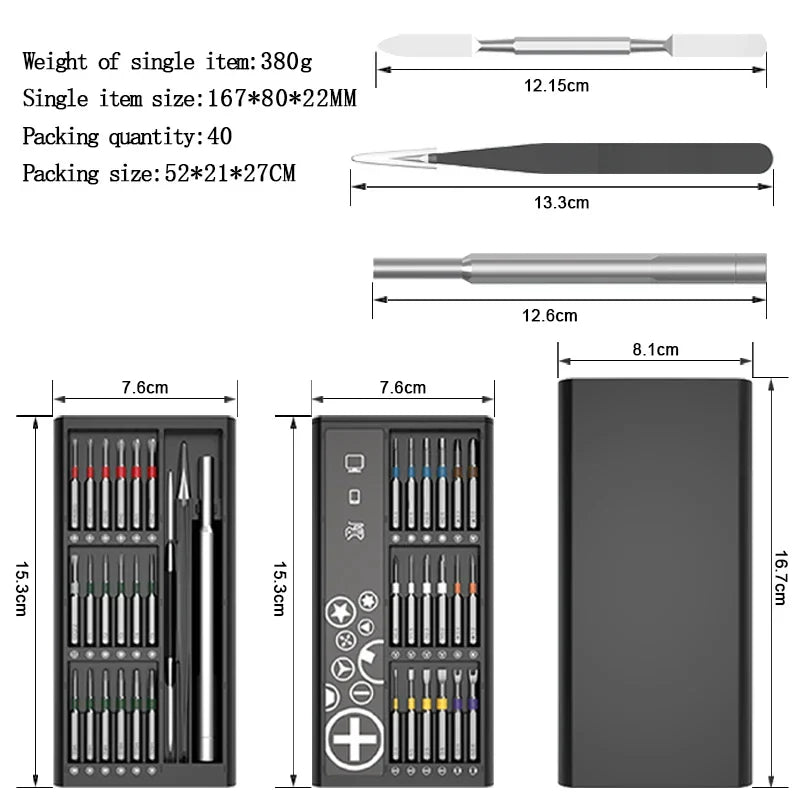 50-in-1 Precision Screwdriver Set – Magnetic Repair Tools for iPhone, Glasses, Watches, Game Consoles & Cameras