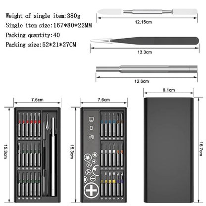 50-in-1 Precision Screwdriver Set – Magnetic Repair Tools for iPhone, Glasses, Watches, Game Consoles & Cameras