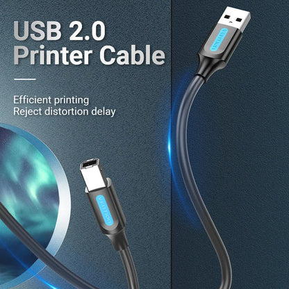 Vention USB Printer Cable USB 3.0 Type A to B Male Cord for Canon Epson HP Label Printers and DAC Devices