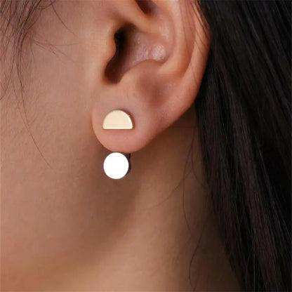 Metal Geometric Circle Pendant Ear Jackets – Open Design Earrings for Women, Daily Wear, Party & Wedding Accessories 2024