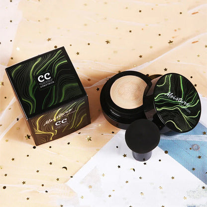 Mushroom Head Air Cushion CC Cream – Natural Moisturizing Foundation & Concealer for Oil-Control & Whitening – BB Cream Makeup Cosmetics