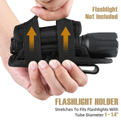 Tactical Flashlight Pouch - MOLLE Torch Holster EDC Carry Case for Camping & Hunting Gear