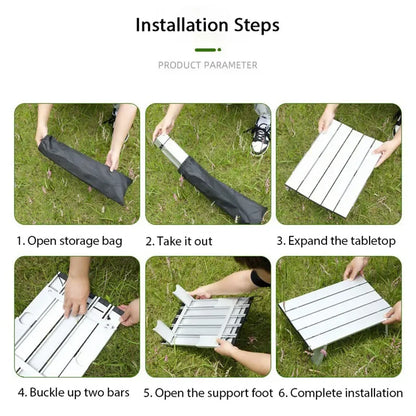 WESTTUNE Mini Camping Table | Ultralight Portable Aluminum Alloy Outdoor Table | Roll-Up Folding Table for Backpacking Picnic BBQ