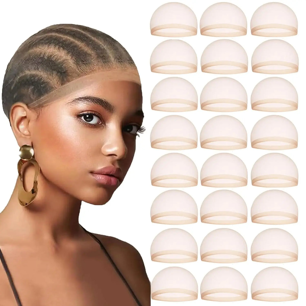 HD Invisible Wig Cap for Women – Ultra-Thin Stretchy Nylon Stocking Cap for Lace Front Wigs, Sheer Breathable Hair Net