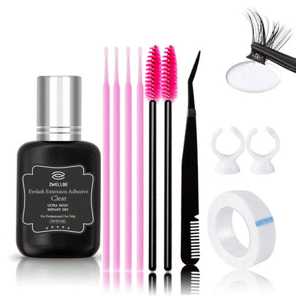 Lash Bond, Seal, and Remover Kit – Waterproof Cluster Eyelash Glue, Strong Hold, Fast Removal for DIY Extensions