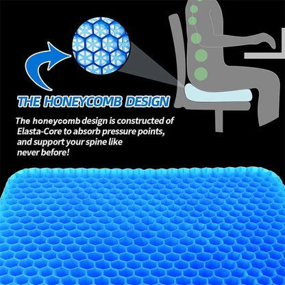 Gel Seat Cushion – Double Thick Egg Gel Pad for Pressure Relief, Breathable Soft Cushion for Car & Office Chair