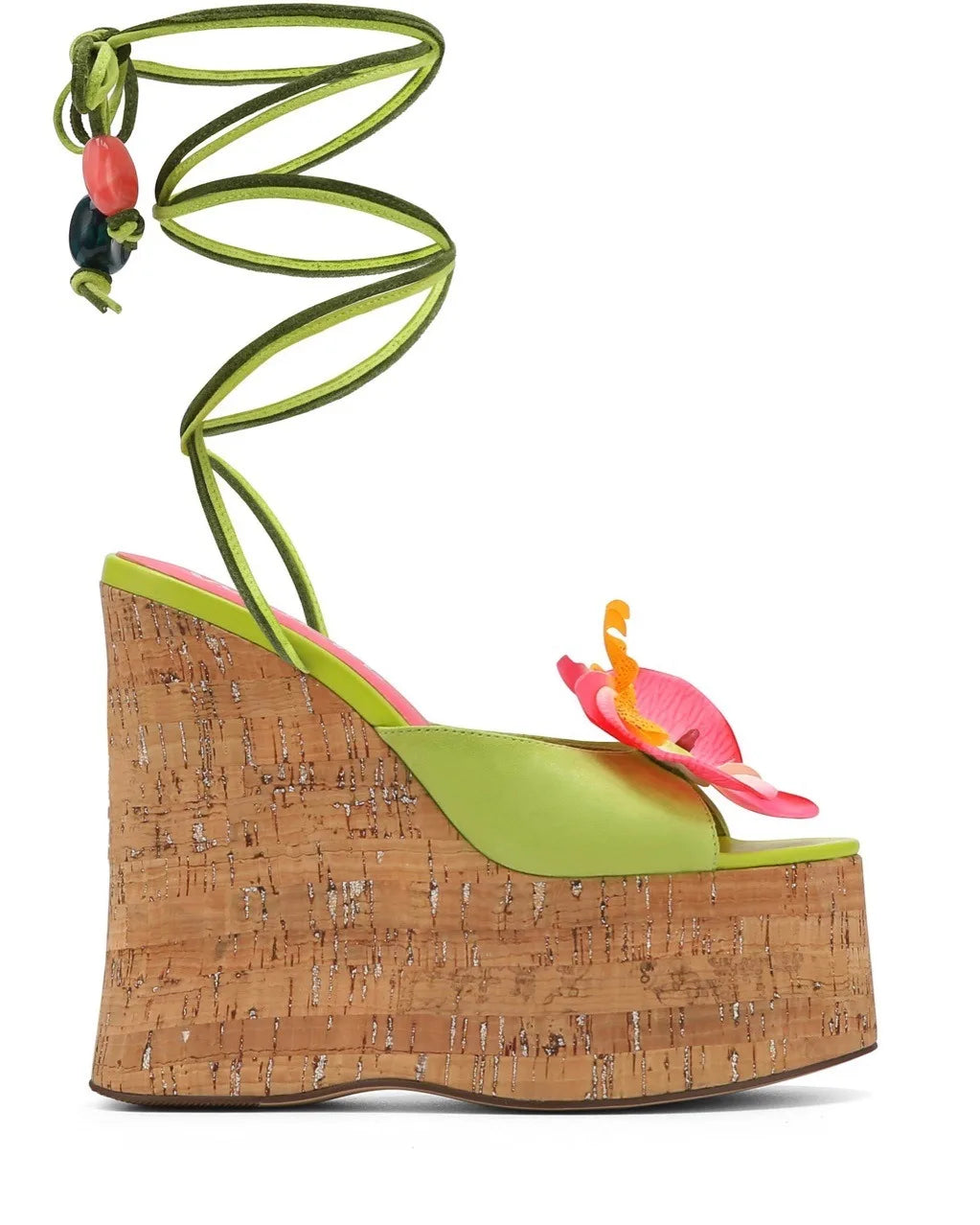 Summer Platform Wedge Sandals for Women – Open Toe Waterproof Thick Sole Heels with Flower Lace for Party & Wedding