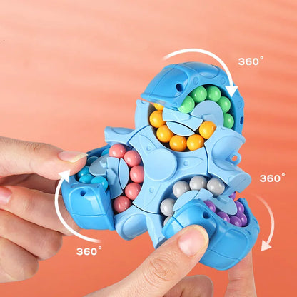 New Six-Sided Rotation Finger Bean Gyro: Antistress Fingertip Cube for Learning - Educational Magic Disk Toy, Ideal Kids Gift