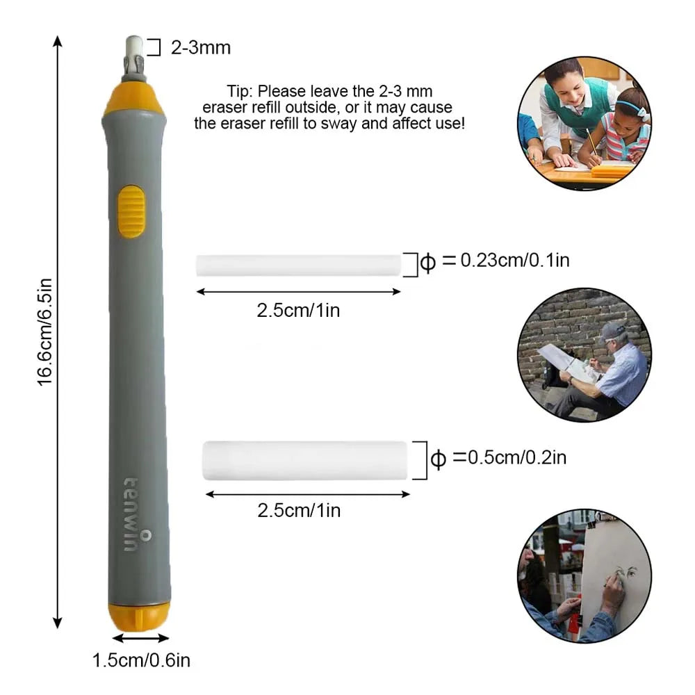 Sketch Electric Highlight Eraser - Auto Rotating Art Painting Tool, Student Stationery Supplies