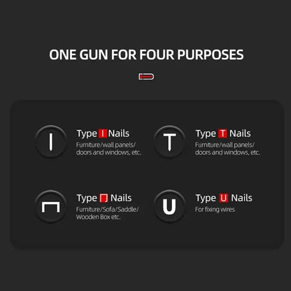 4-in-1 Nail & Staple Gun Kit — 4000 Staples, Multi-Purpose Tool for Wood, Fabric & DIY Home Repairs