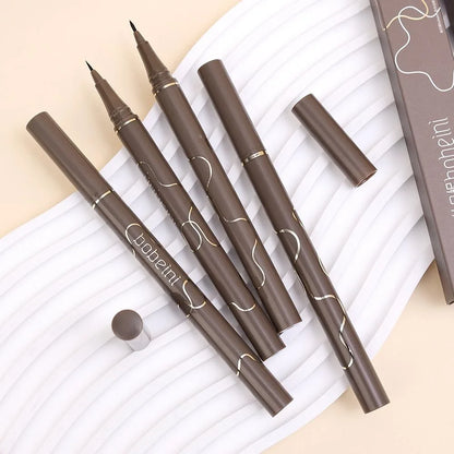 Waterproof Quick-Dry Liquid Eyeliner — Ultra-Fine Matte Black & Brown, Long-Lasting Silkworm Eye Makeup Gift