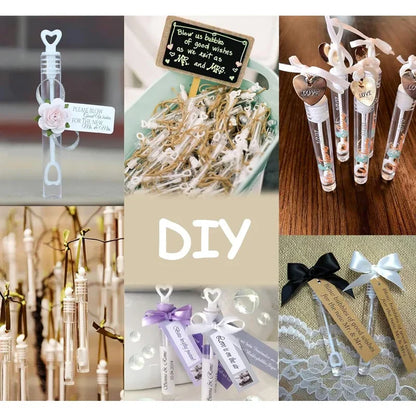 10/100Pcs Mini Heart Bubble Wands – Empty Wedding & Party Bubble Bottles, Baby Shower Favors, Kids Toys & Gifts