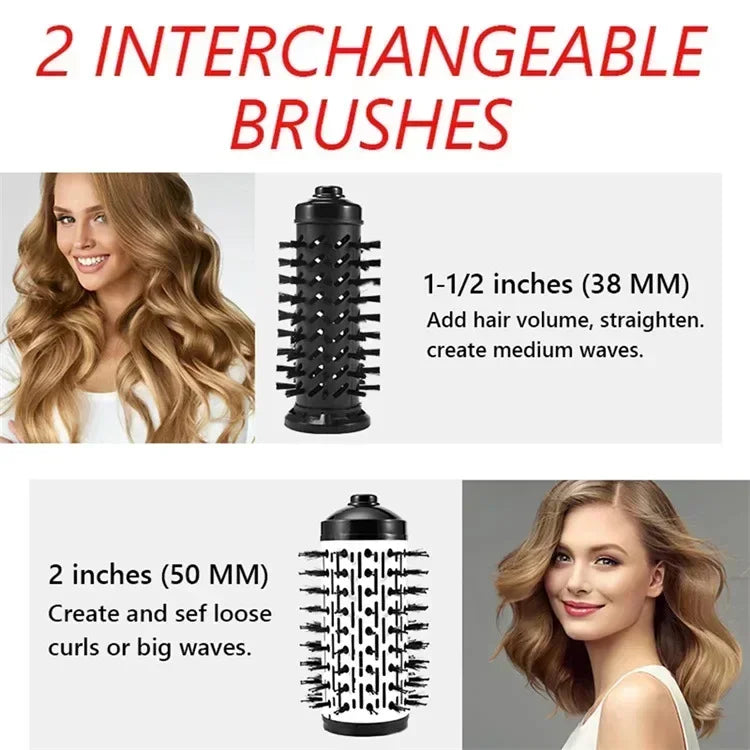3-in-1 Rotating Hair Dryer & Straightener Brush – Hot Air Comb with Negative Ion Hair Styler