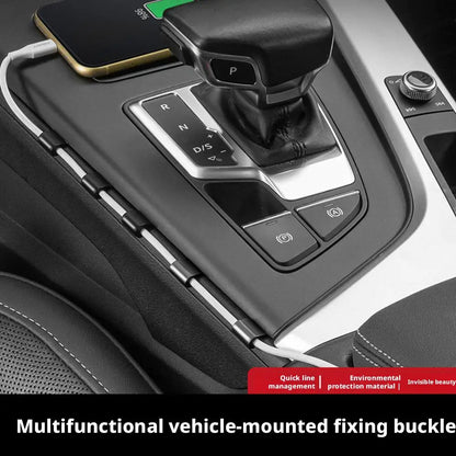 Universal Car Cable Holder - Strong Adhesive Wire Clip Organizer for USB Charger & Data Cable Management