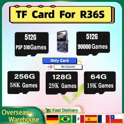 R36S Retro Handheld Game Console TF Card – Linux Portable Pocket Player with 512GB & 90,000 Games