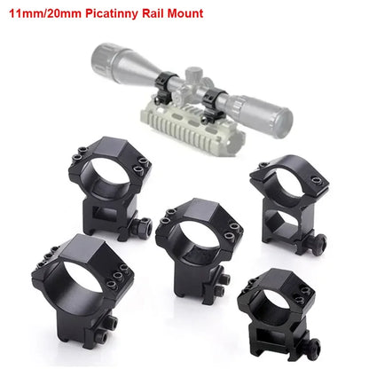 Hunting Rifle Scope Mount Ring – 25.4mm/30mm Tactical Scope & Flashlight Holder for 11mm/20mm Picatinny Rail
