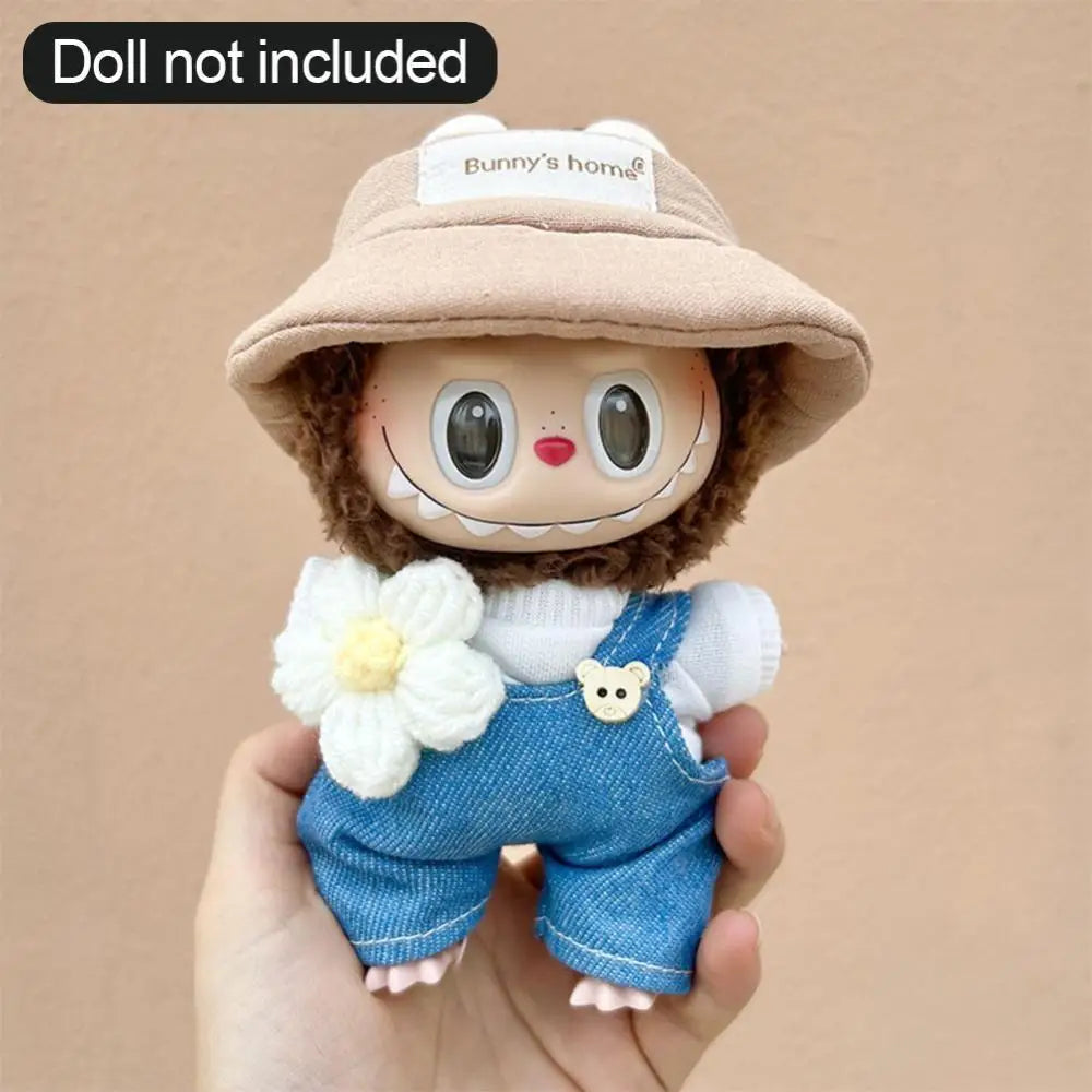 17cm Mini Plush Doll Clothes – Outfit Accessories for Kpop EXO Labubu Idol Dolls, Sitting Party Clothing, DIY Gift