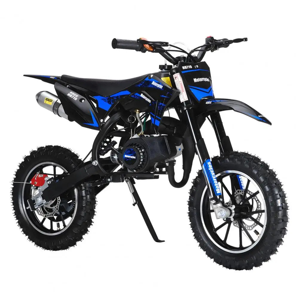 Mini 49CC Gas-Powered Kid Dirt Bike – 2-Stroke Motorcycle with Off-Road Tires, Front & Rear Disc Brakes, 25 MPH, Max Load 330 lbs