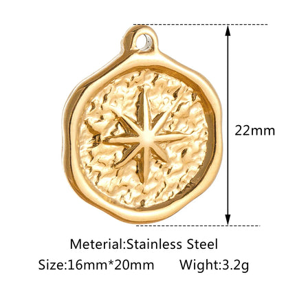 Stainless Steel Sunburst Sun Moon Star Charms Pendant – DIY Jewelry Making for Necklace, Bracelet & Earrings