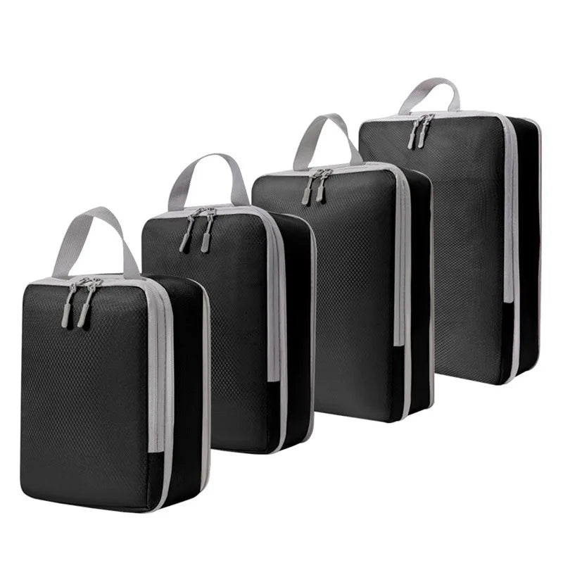 4pcs Travel Packing Cubes | Portable Waterproof Clothes Organizer Bags for Suitcase & Handbag