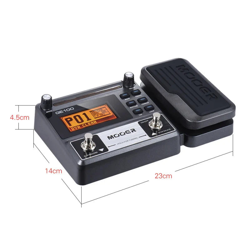 MOOER GE100 Guitar Multi-Effects Processor – Pedal with Loop, Tuner, Tap Tempo, Rhythm, Scale & Chord Lessons