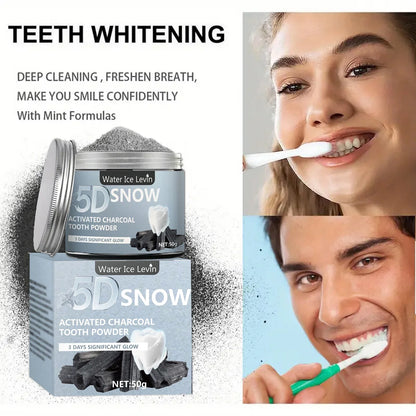 Bamboo Charcoal Teeth Whitening Powder - Natural Deep Cleaning Toothpaste Alternative for Fresh Breath and Daily Oral Care