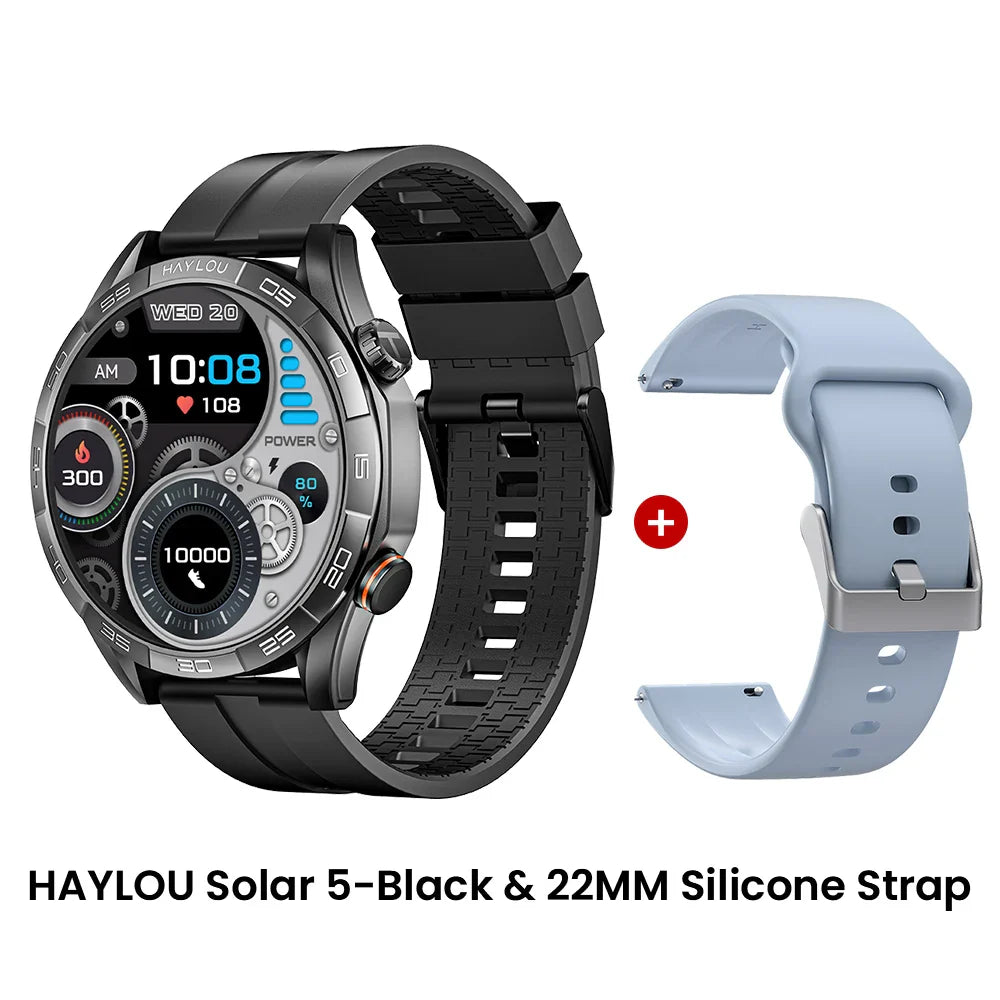 HAYLOU Solar 5 Smartwatch — 1.58" AMOLED, Voice Calling, 24H Health & Sports Tracker for Men