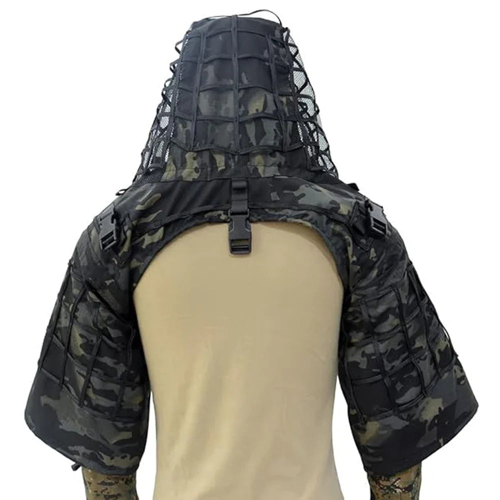 Ghillie Suit Tactical Sniper Coat – Viper Hood Camouflage Clothing for Airsoft, Paintball & Hunting, Ripstop Fabric
