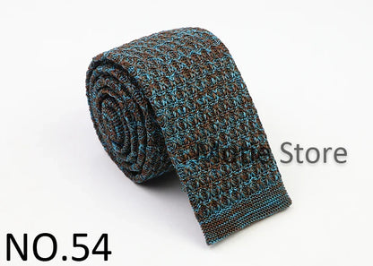 Classic Knit Neck Tie for Men — 6cm Plaid & Dots Casual Business Wedding Tie