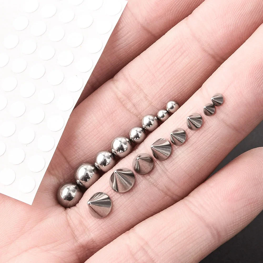 180PCS Non-Piercing Body Jewelry Stickers – Waterproof Self-Adhesive Fake Lip, Nose, Eyebrow & Belly Button Nails