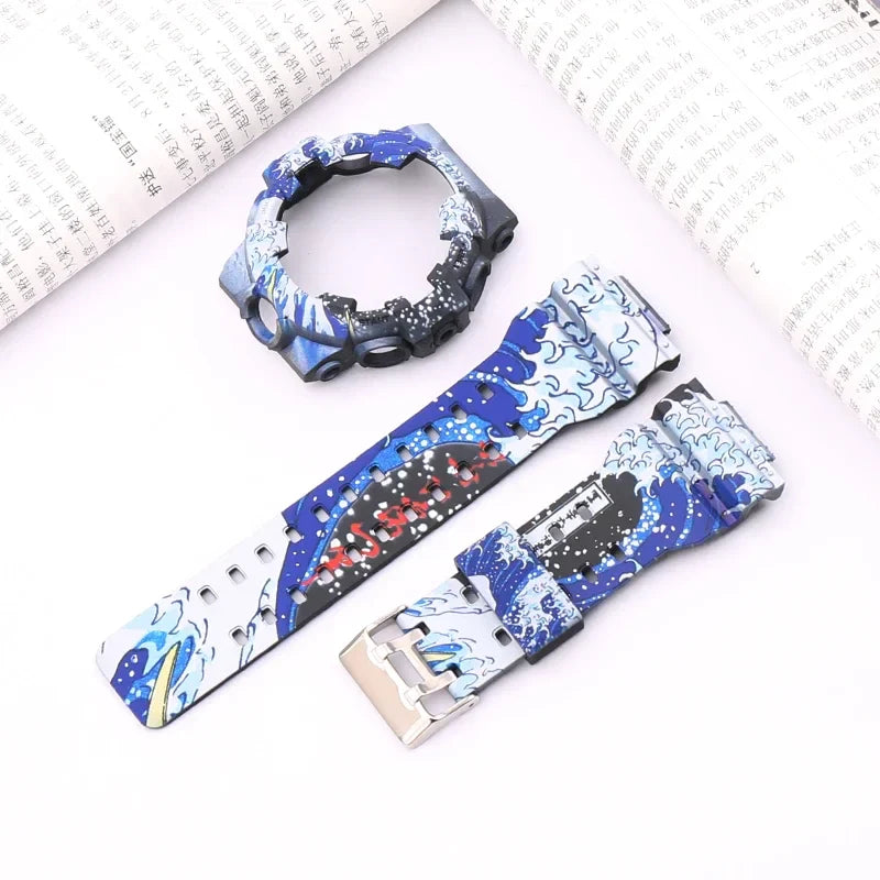 All-in-One Rubber Strap Case for G-Shock GA2100, GA2110, DW5600, 5610, GA-110 & BA-110 – High Quality Replacement Band & Bezel