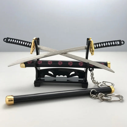 8 Styles Roronoa Zoro Samurai Sword Keychain – Katana Scabbard Keyring for Men & Women, Cosplay Toy Jewelry Gift