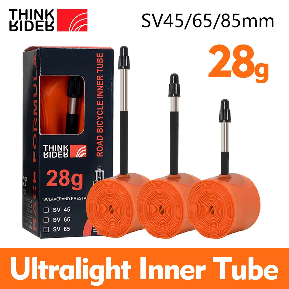 ThinkRider 28g Ultralight Bike Inner Tube — 700x18/25/28 TPU Road Bicycle Tire with 45/65/85mm French Valve
