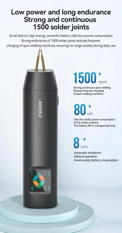 AWithZ Portable Handheld Spot Welder – DIY 90-Gear Adjustable Welding Machine for 18650 Lithium Batteries